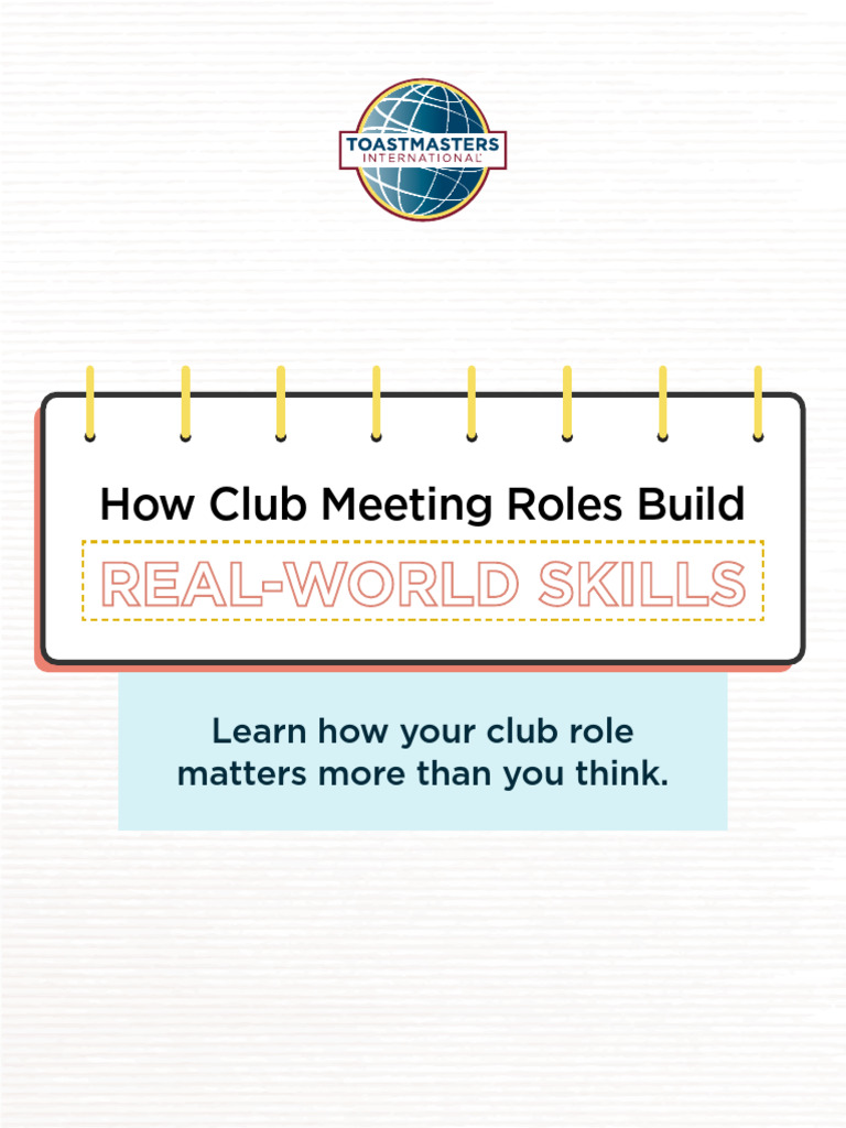 Club Roles Enhance Real-World Skills | PDF | Public Speaking ...