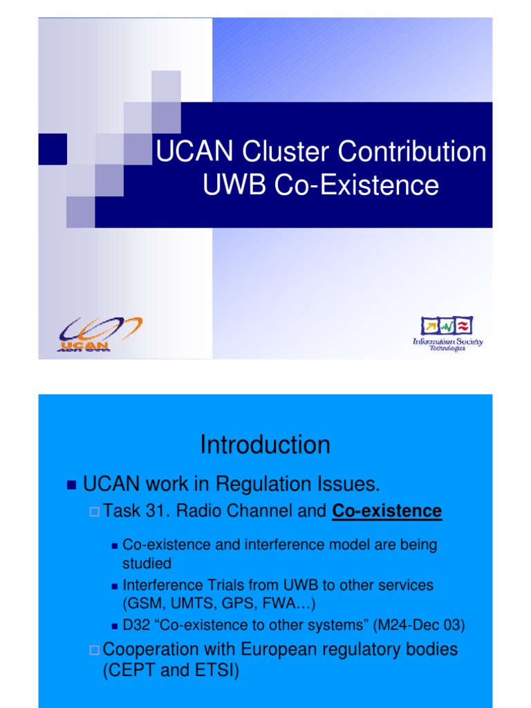 UCAN Cluster Contribution UWB Co-Existence | PDF | Ultra Wideband ...