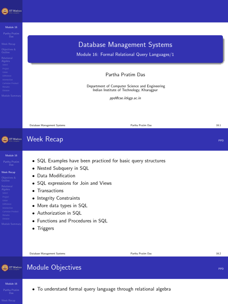 Relational Algebra in Database Systems | PDF | Relational Model | Sql