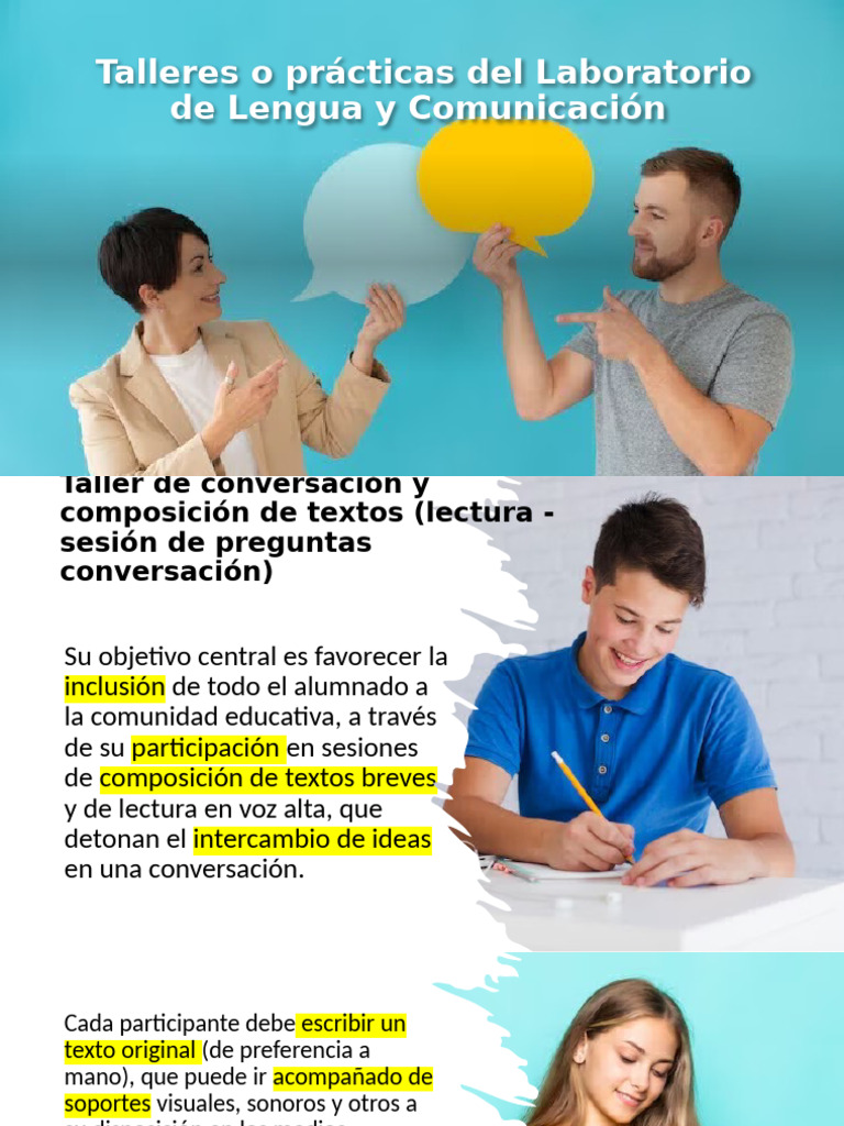 Talleres o Prácticas Del Laboratorio de Lengua y | PDF | Comunicación ...
