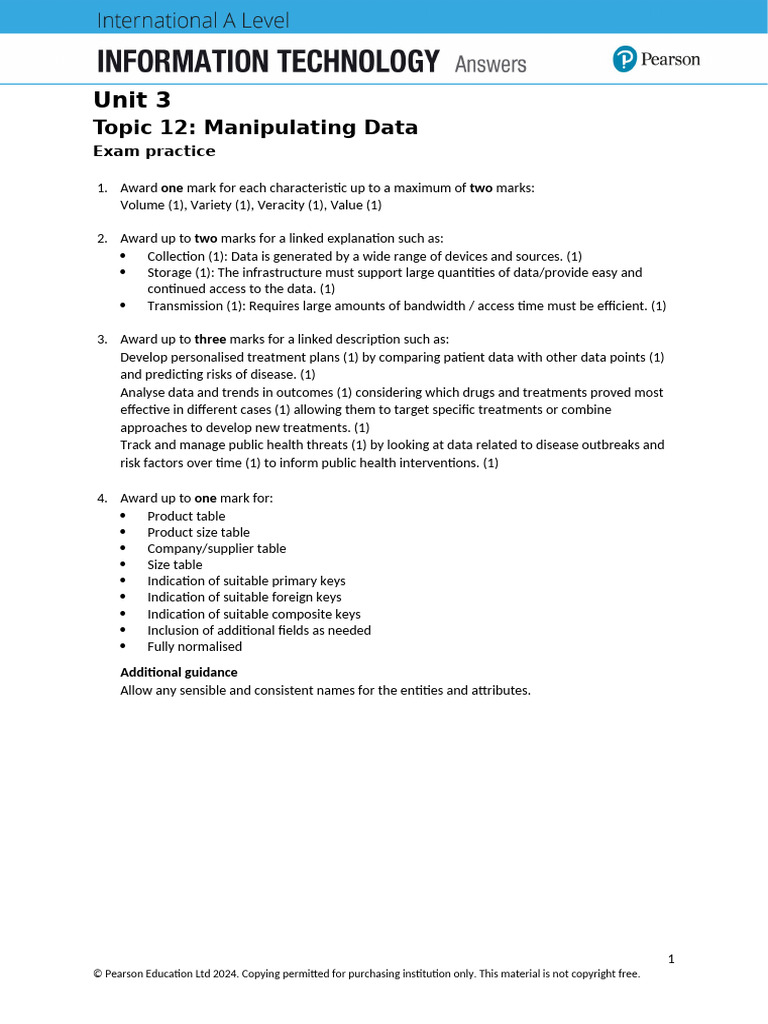 Data Manipulation and IT Systems Exam Guide | PDF | Virtual Reality ...