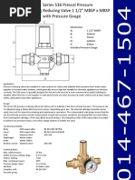 Series 536 Prescal Pressure Reducing Valve 1 1-2inch MBSP With Pressure Gauge