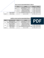 Jadwal Mata Kuliayah