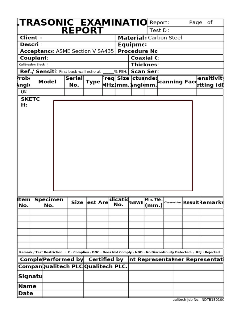 UTTL Report Form | PDF