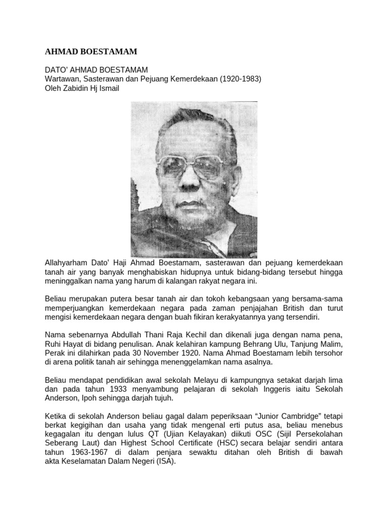 Ahmad Boestamam | PDF