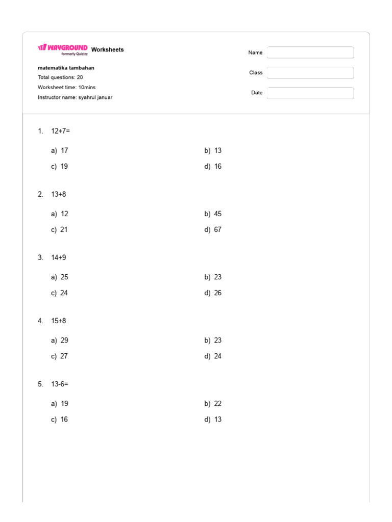 Math Worksheets for Practice | PDF