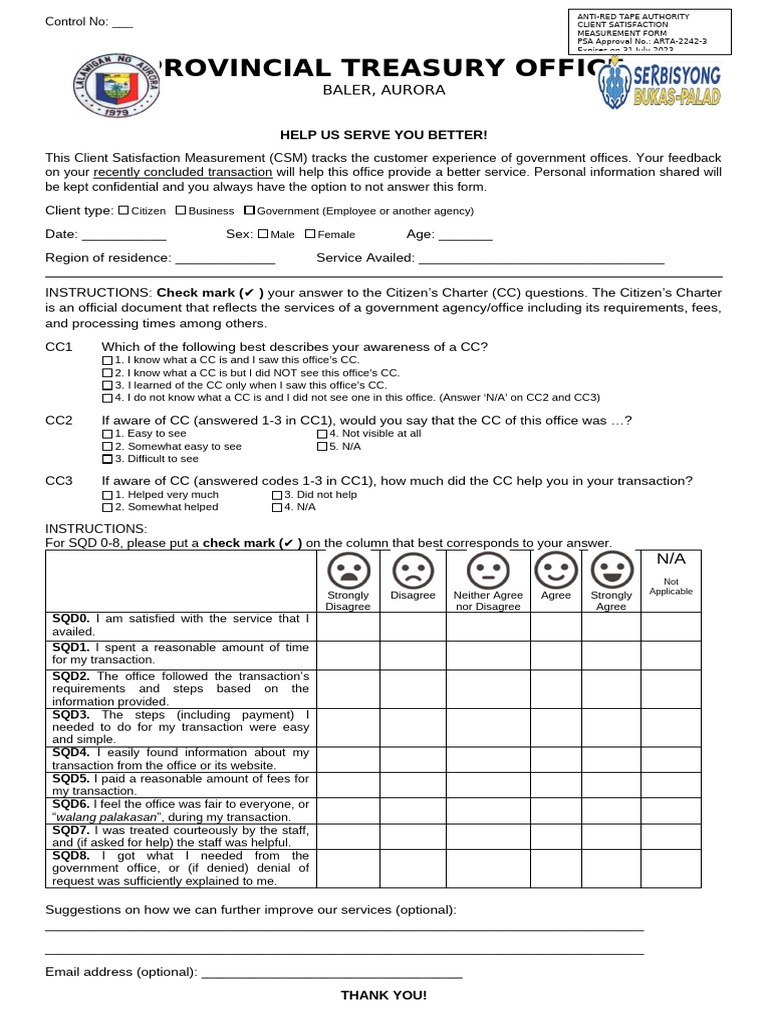 Client Satisfaction Survey Form | PDF