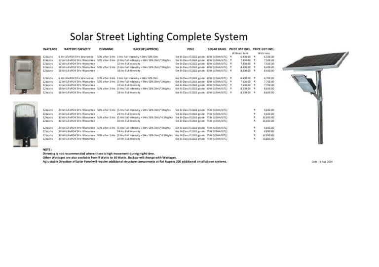Solar Street Light System | PDF | Photovoltaics | Electrical Engineering