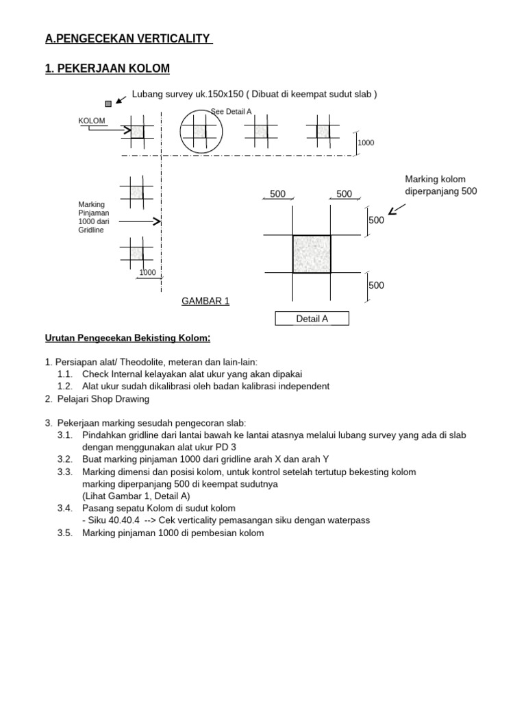 Pengecekan Verticality Kolom dan Corewall | PDF