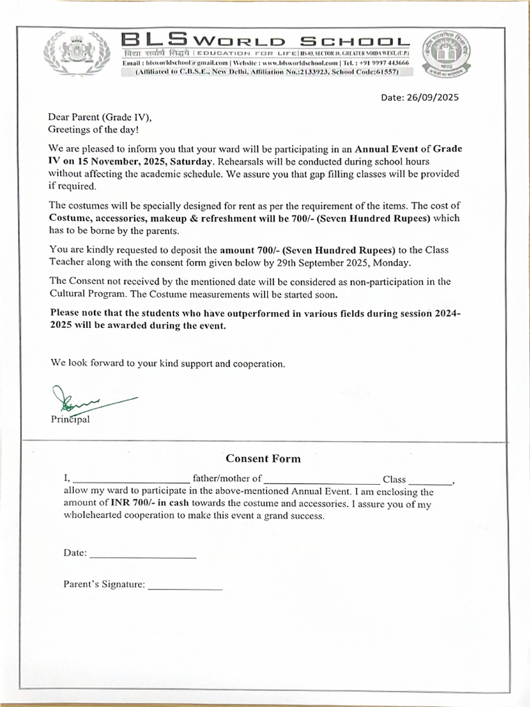 Grade 4 Consent Form | PDF