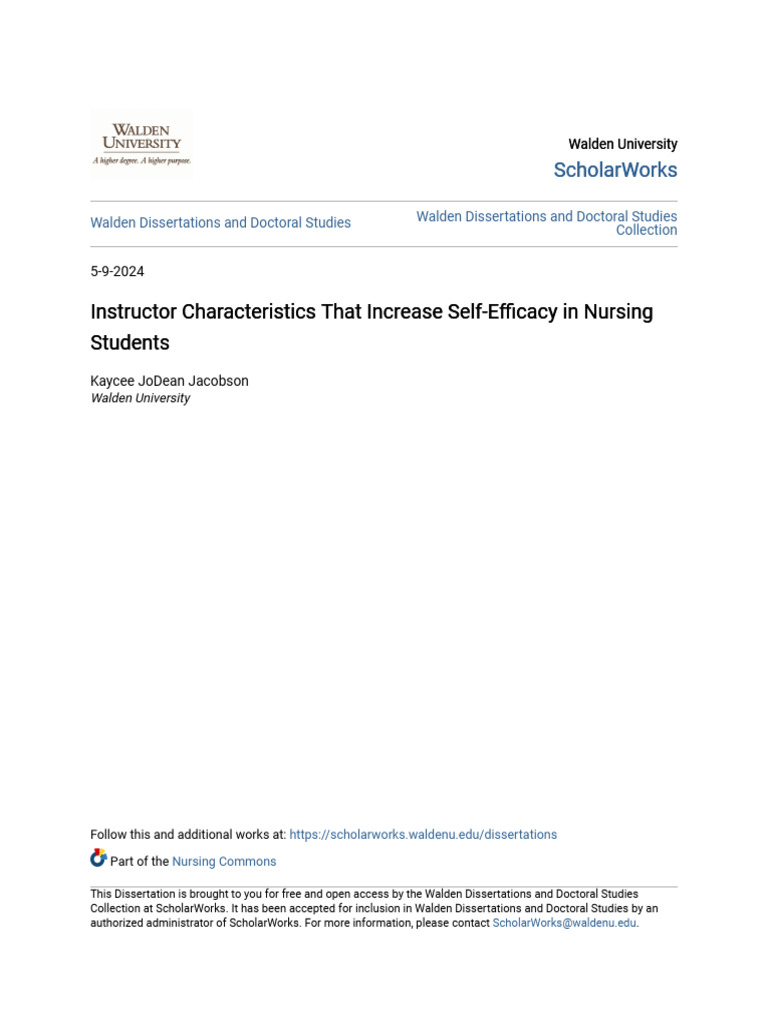 Enhancing Nursing Students' Self-Efficacy | PDF | Self Efficacy | Nursing