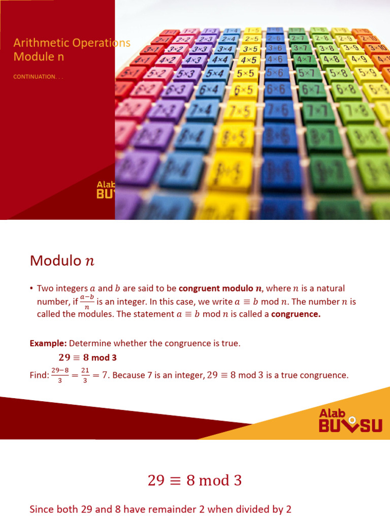 Understanding Modulo Arithmetic Concepts | PDF | Ring Theory ...