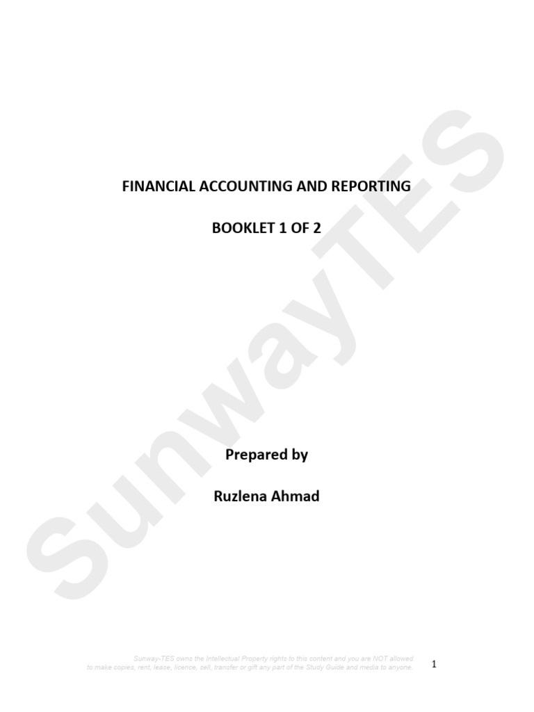FAR Notes Booklet 1 | PDF | Going Concern | Expense