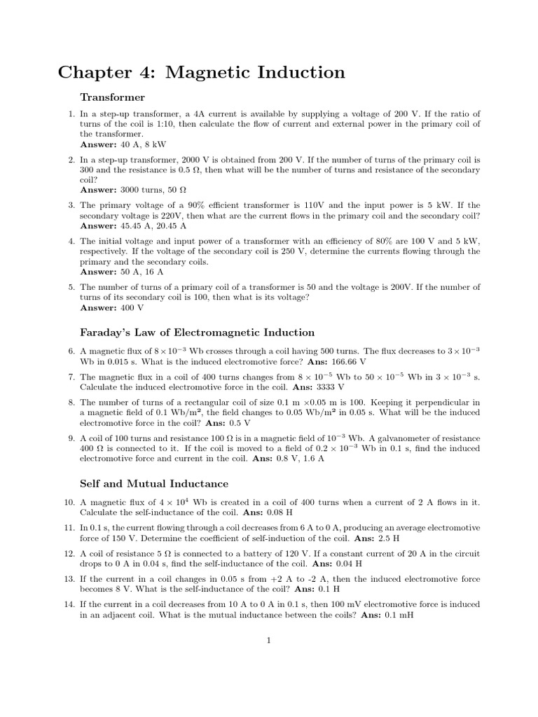 Magnetic Induction and Transformers Guide | PDF | Inductor | Transformer