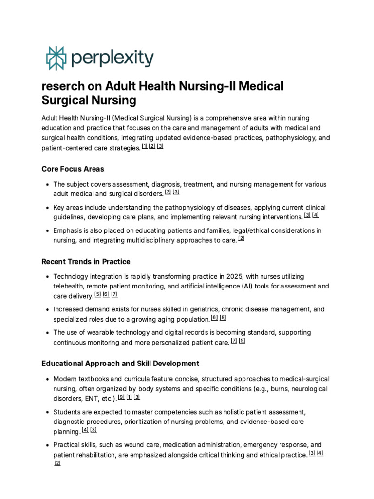 Reserch On Adult Health Nursing-II Medical Surgica | PDF | Nursing ...