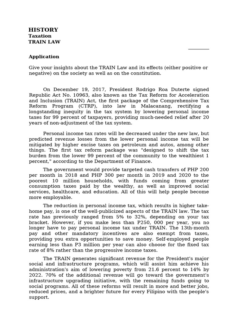 Taxation Train Law | PDF
