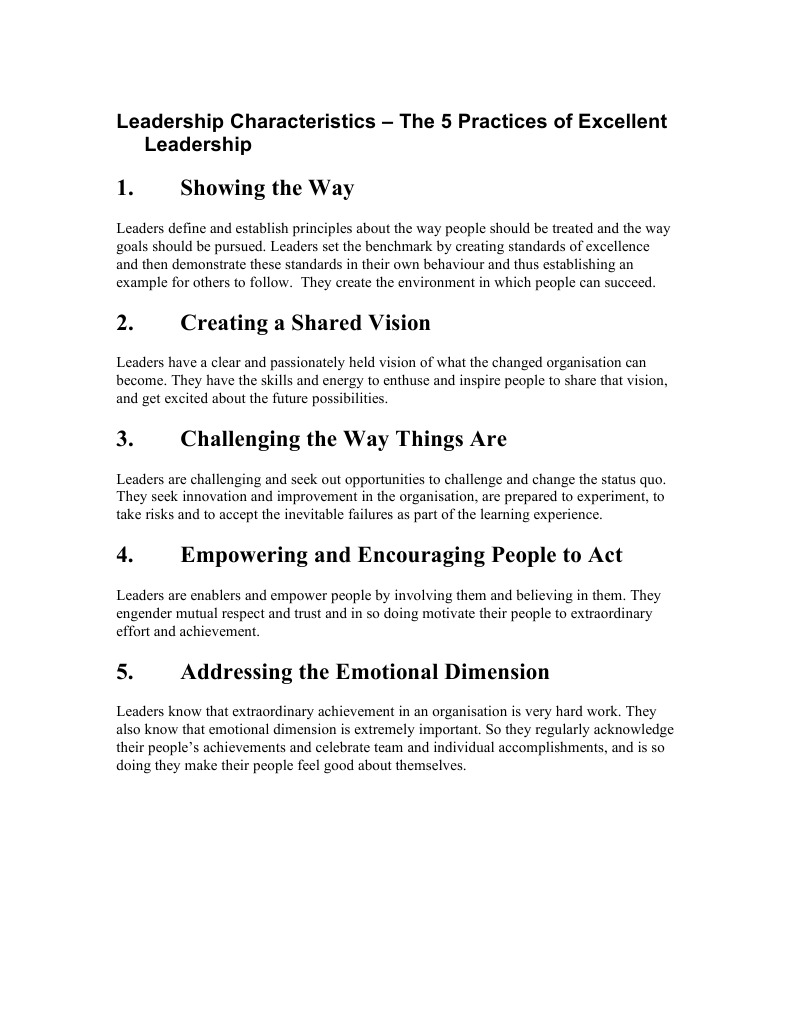 Leadership Characteristics | PDF