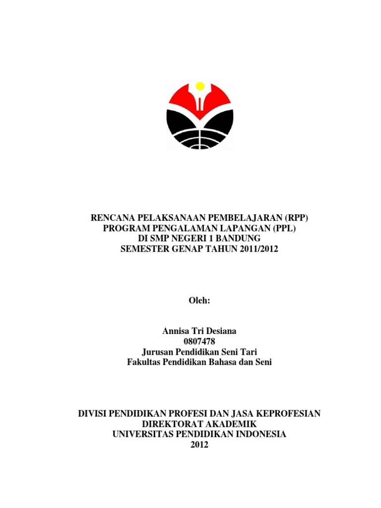 Contoh Lembar Pengesahan RPP PPL | PDF