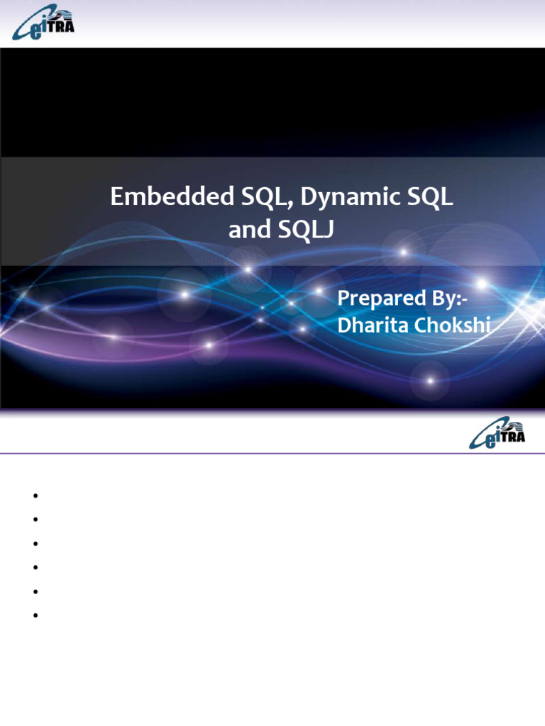 Sqldynamicembeddedj 150906153120 Lva1 App6891 | PDF | Sql | Databases