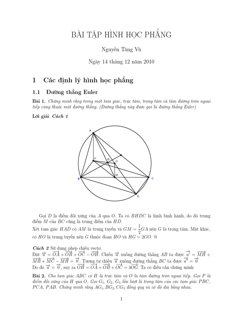 Bai Tap Hinh Hoc Lop Chuyen de Phan 1 | PDF