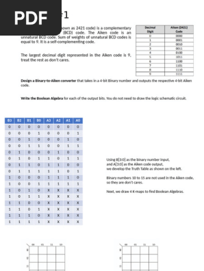 Aiken Code 2421 Binary Converter | PDF | Logic Gate | Computer