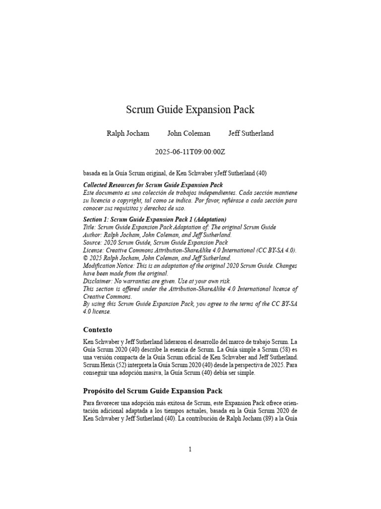 Paquete de Expansión de la Guía Scrum 2025 | PDF | Scrum (desarrollo de ...