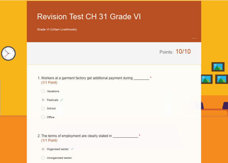 Revision Test CH 31 Grade VI | PDF