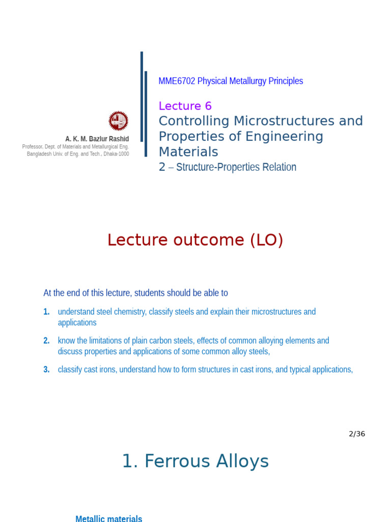 06 - Structure-Property Relation v2 | PDF | Steel | Alloy