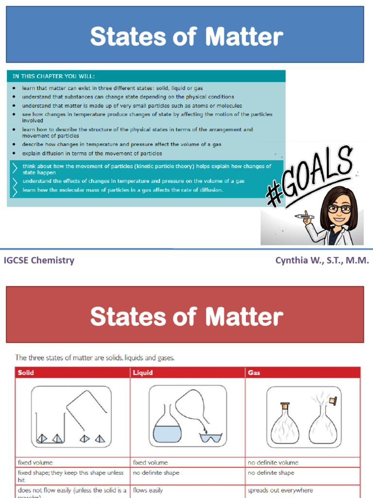 IGCSE Chemistry: States of Matter Explained | PDF | Gases | Liquids