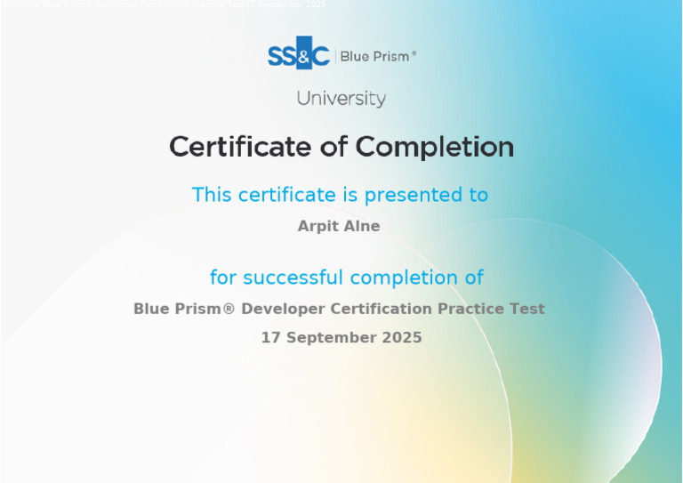 Blue Prism Developer Certification Test | PDF