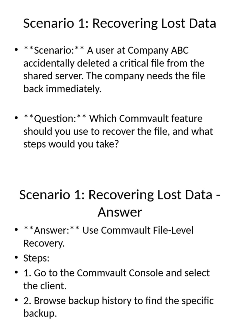 Commvault Data Recovery Scenarios Guide | PDF | Backup | Ransomware