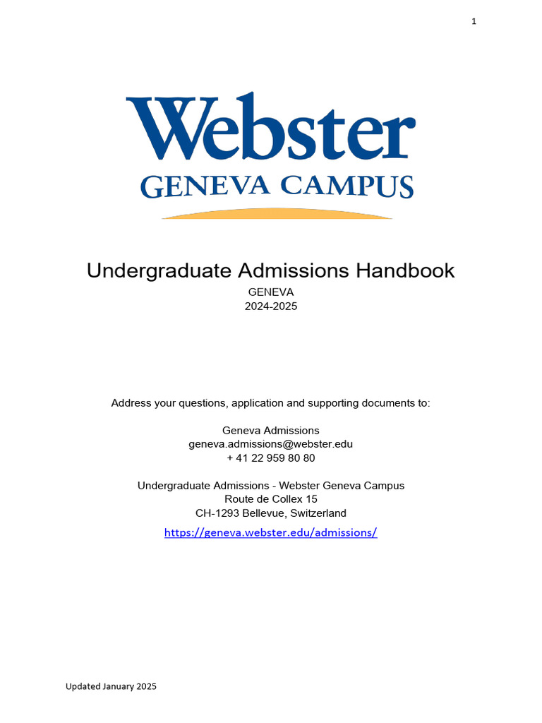 Undergraduate Admissions Handbook 2024-2025 | PDF | University And ...