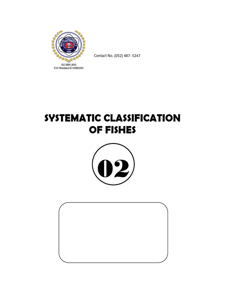 Taxonomic Classification of Fishes | PDF | Taxonomy (Biology) | Species