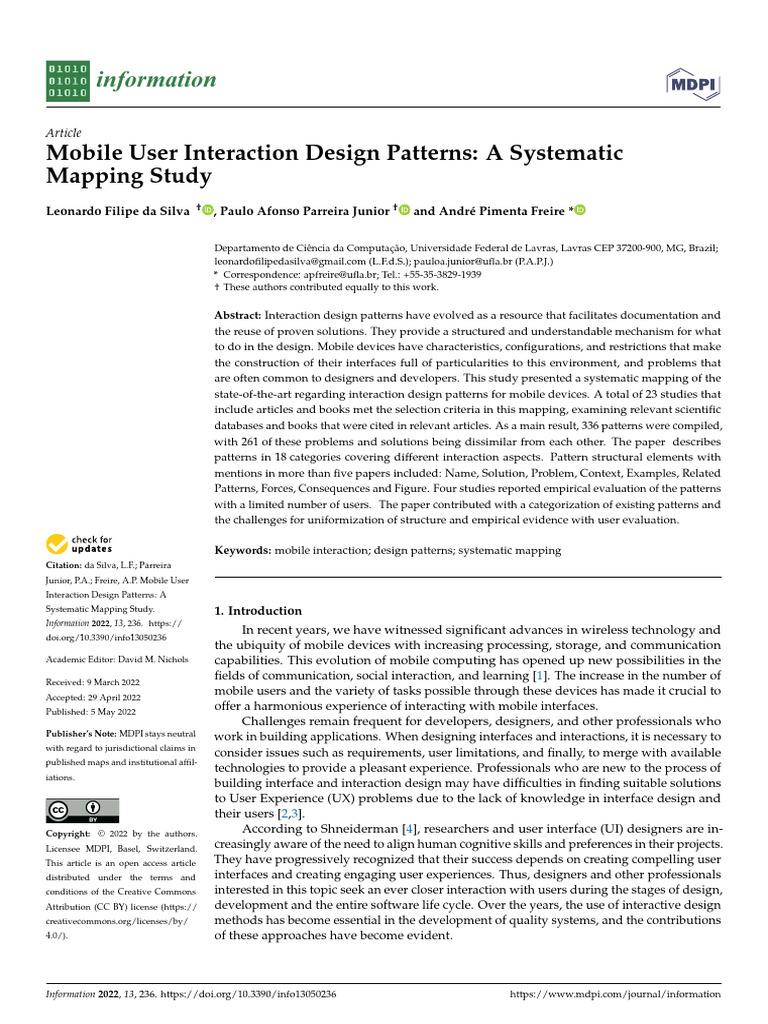 Mobile Interaction Design Patterns Study | PDF | Human–Computer ...