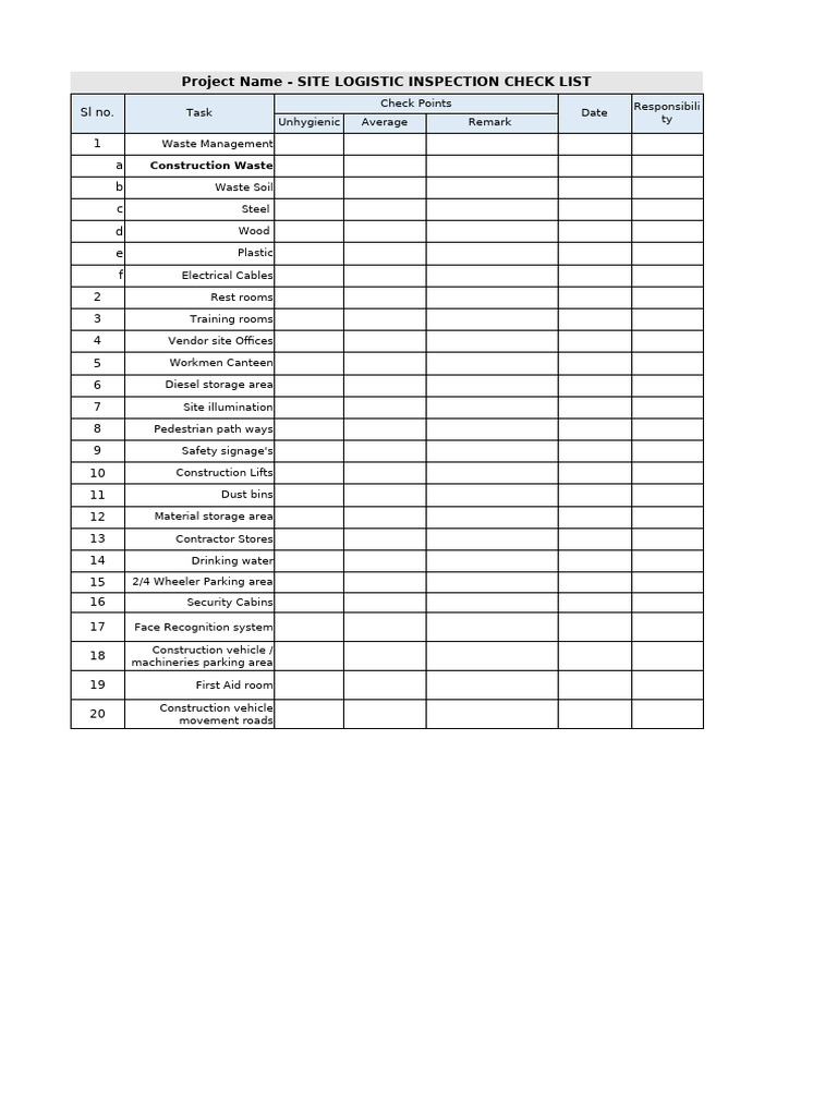 5.34 Logistic Check List | PDF