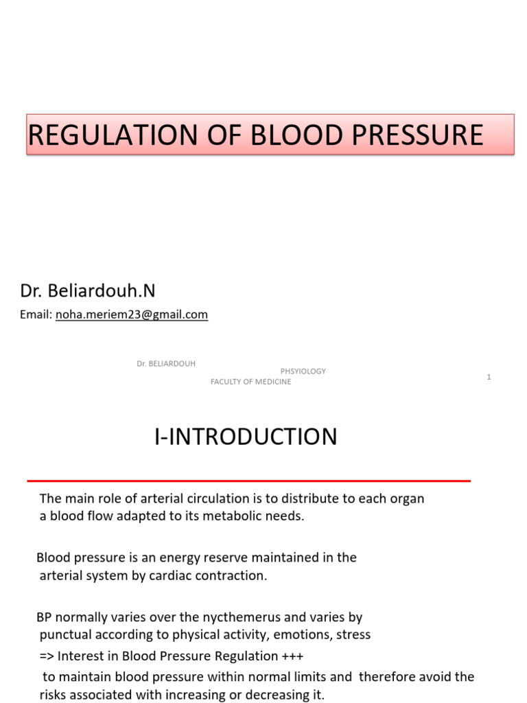 Blood Pressure Regulation Overview | PDF | Blood Pressure | Artery