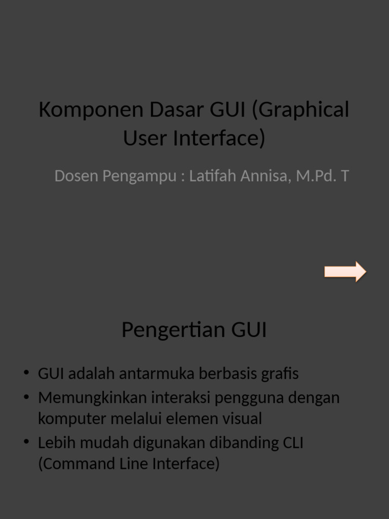 Komponen Utama dalam GUI | PDF