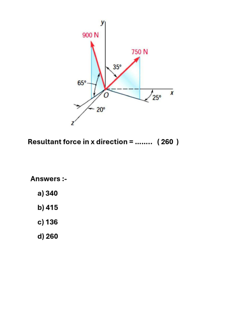 Resultant Forces in X, Y, Z Directions | PDF