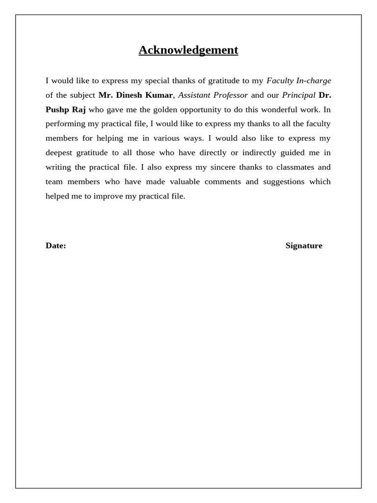 Acknowledgement | PDF