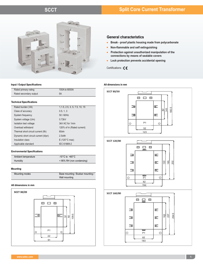 Split Core Current Transformer Specs | PDF | Electrical Engineering ...