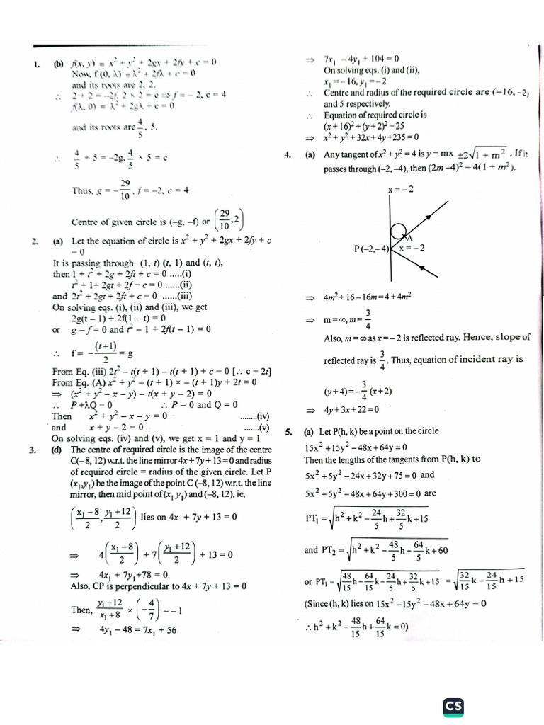 Circle MCQ Test Hints | PDF