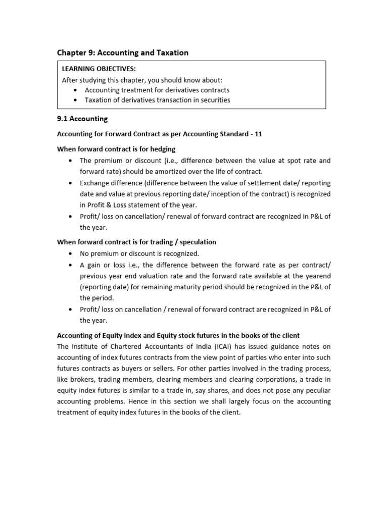 Accounting for Forward Contracts and Futures | PDF | Option (Finance ...