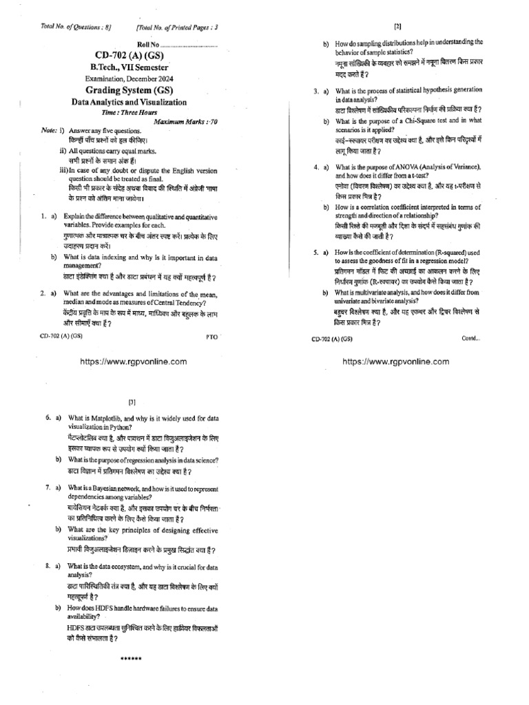 CD 702 a Data Analytics and Visualization Dec 2024 | PDF