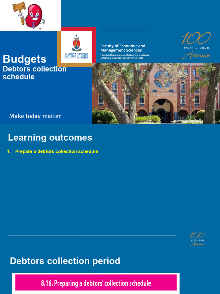 L2 Budgets The Debtors Collection Schedule | PDF