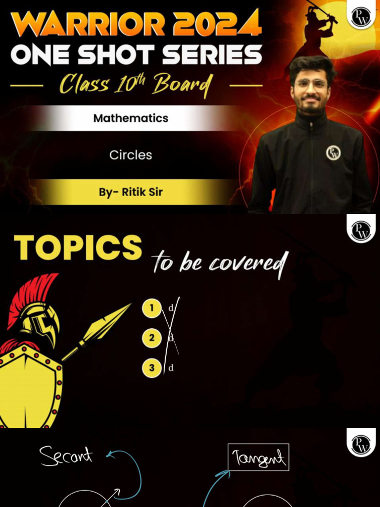 Circles - Class Notes - Warrior Series Class-10th | PDF
