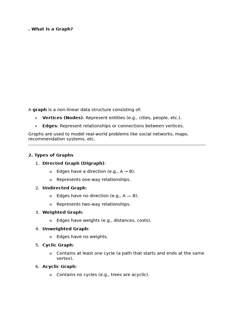 Understanding Graphs: Types and Algorithms | PDF