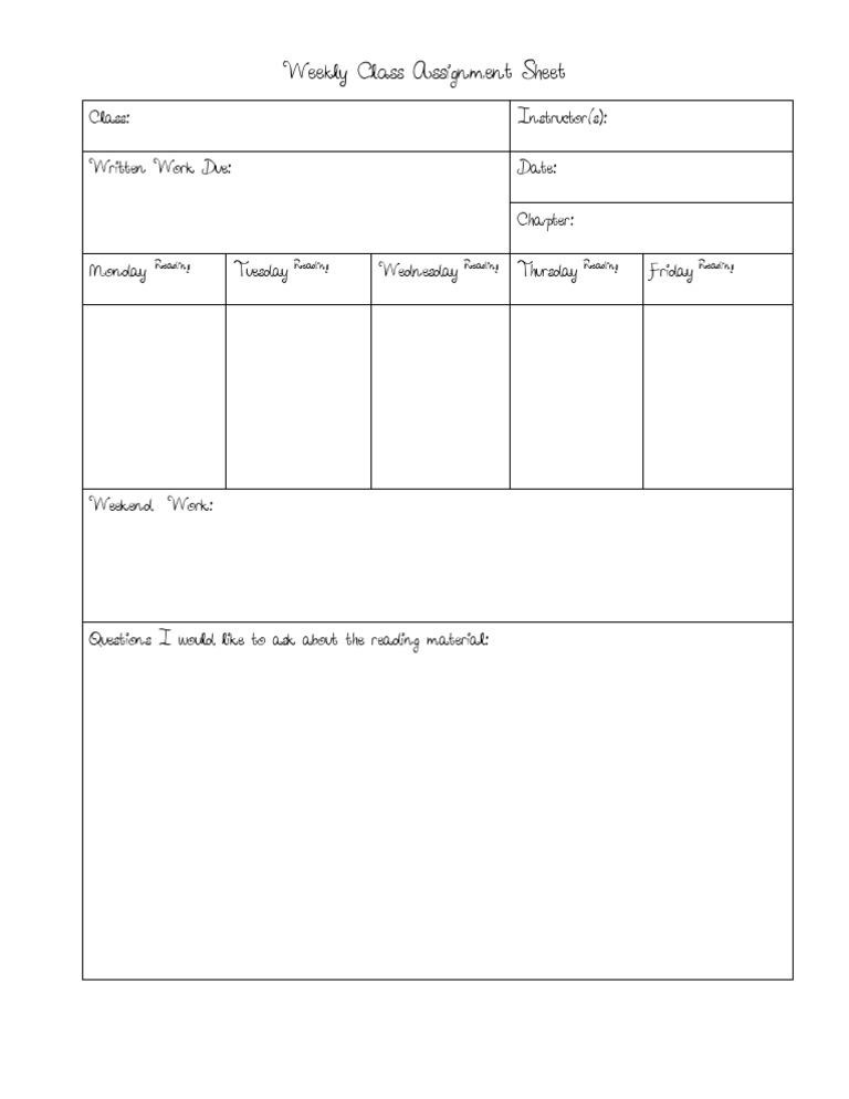 Weekly Assignment | PDF