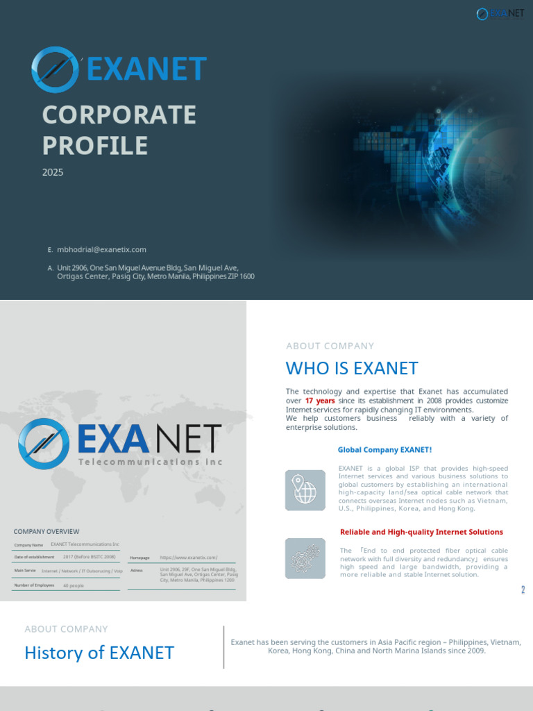Exanet Telecommunications Overview 2025 | PDF | Computer Network ...