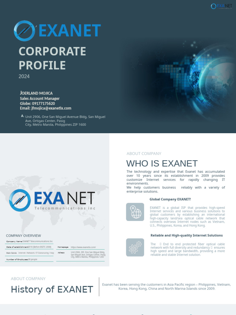 Exanet Telecommunications Overview 2024 | PDF | Computer Network | Internet