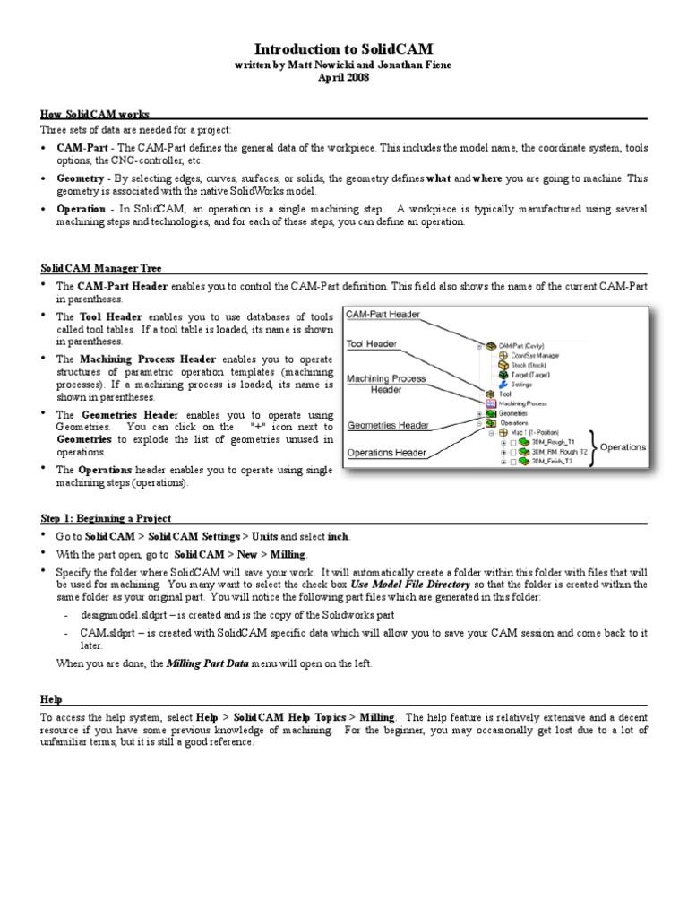 SolidCAM Basics and Setup Guide | PDF | Numerical Control | Machining